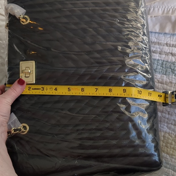 NWT Karl Lagerfeld Paris Large Lambskin Agyness Leather Tote purse bag - Picture 8 of 17